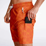 CHECKMATE 47PRINT 2-IN-1 SHORTS - ORANGE