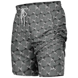 CHECKMATE 47PRINT 2-IN-1 SHORTS - GREY