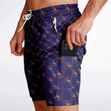CHECKMATE 47PRINT 2-IN-1 SHORTS - NAVY