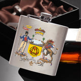ADM J.K. WORST!NG CREST 6oz Stainless Steel Hip Flask
