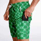 CHECKMATE 47PRINT  2-in-1 Shorts - GREEN