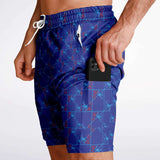 CHECKMATE 47PRINT 2-IN-1 SHORTS - BLUE