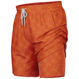 CHECKMATE 47PRINT 2-IN-1 SHORTS - ORANGE