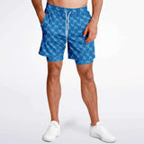 CHECKMATE 47PRINT 2-IN-1 SHORTS - LTBLU