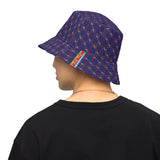 CHECKMATE 47PRINT REVERSIBLE BUCKET HAT Navy