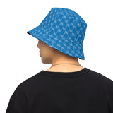 CheckMate 47Print Reversible bucket hat LTBLU BLK