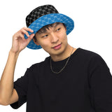CheckMate 47Print Reversible bucket hat LTBLU BLK