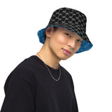 CheckMate 47Print Reversible bucket hat LTBLU BLK