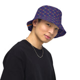 CHECKMATE 47PRINT REVERSIBLE BUCKET HAT Navy
