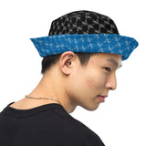 CheckMate 47Print Reversible bucket hat LTBLU BLK