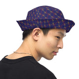CHECKMATE 47PRINT REVERSIBLE BUCKET HAT Navy
