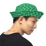 CHECKMATE 47PRINT REVERSIBLE BUCKET HAT GREEN