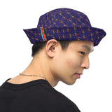 CHECKMATE 47PRINT REVERSIBLE BUCKET HAT Navy