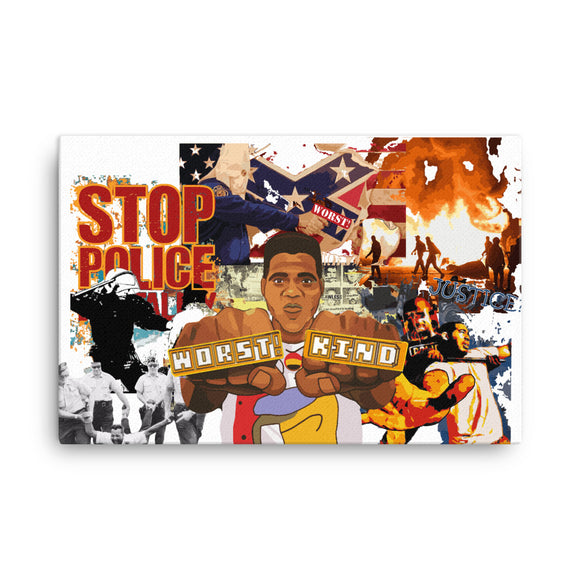 W!K**City on Fire** Statement Canvas - W.O.R.S.T!Kind Global